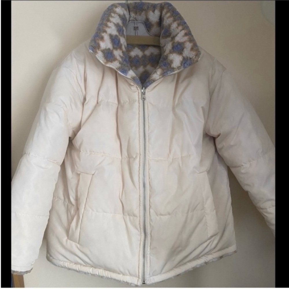 New UO puffer Reversible Fleece Puffer urban outfitters jacket UO coat UO top